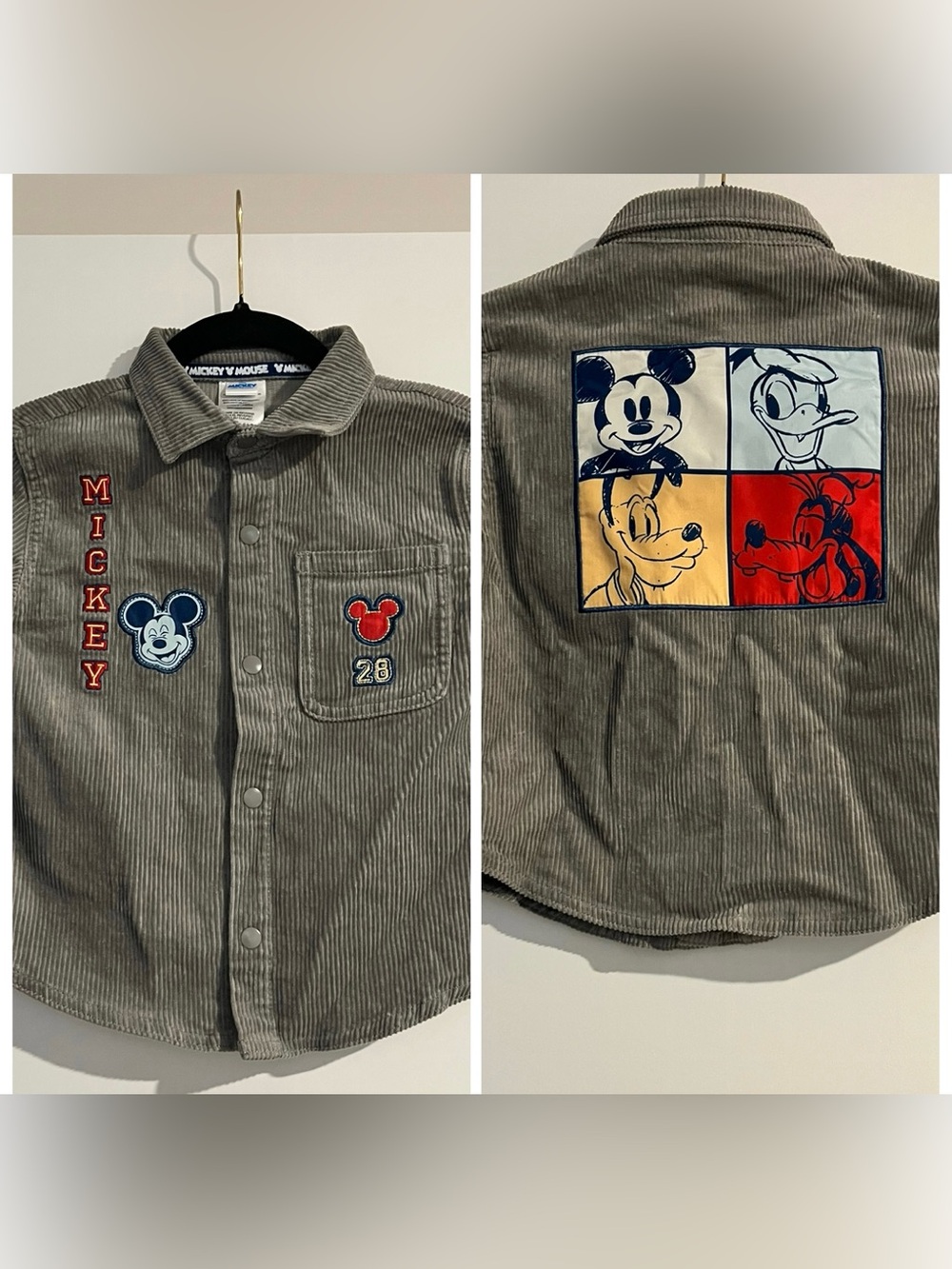 Disney Mickey And Friends Toddler Boy’s Corduroy Shacket Jacket Donald Duck 3T.